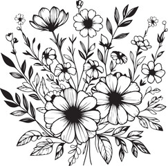 Line art flower vector