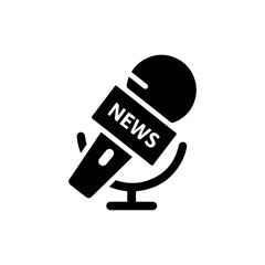 News Microphone Icon with Antenna