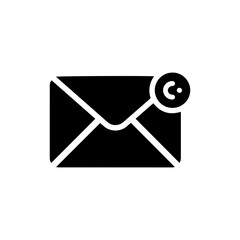 Black Icon of an Email with a Response Symbol