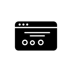 Black Icon of an Open Chat Window with Two Dots