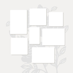 Blank collage Photo Frames Vector Template Illustration. Photo Presentation Template. Photo Frame For Text or Pictures. collage presentation for album or scrapbooking.