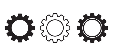 gear wheels vector icon set isolated on white background