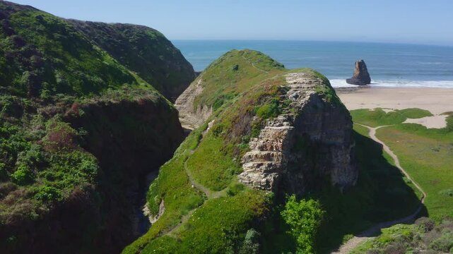 Davenport Beach, also known as Shark Tooth Beach by the locals, located in Davenport California. Davenport is a favorite tourist stop along the coast.