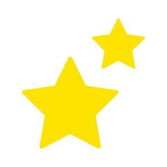 二つの星のベクターイラスト：シンプルな輝き - Two Stars Vector Illustration: Minimal Shine