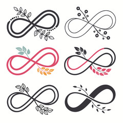 Floral Infinity Symbols: Elegant Vector Designs.