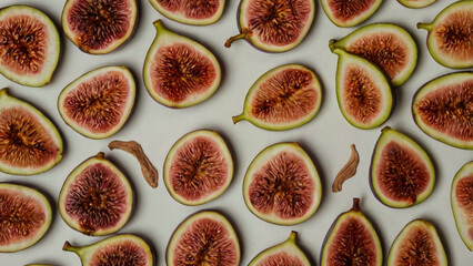Fresh ripe figs sliced and arranged creatively