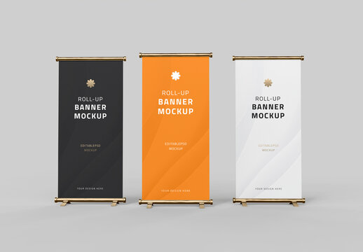 3 Roll-Up Advertising Banners