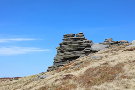 View of Pym Chair, Edale Moor Derbyshire England