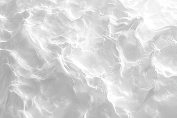 Obraz premium Abstract, light gray, textured surface resembling mountains or waves. Intricate patterns of folds and undulations