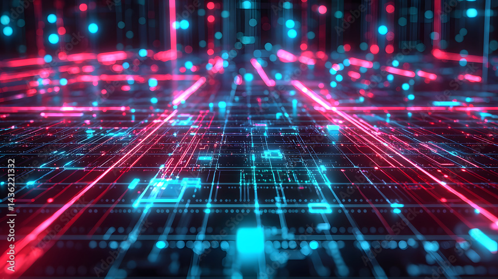 Poster abstract data flow visualization digital realm digital art futuristic environment close-up technolog