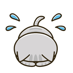 土下座するグレーのトラ猫