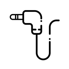audio connector, mini jack plug – vector icon
