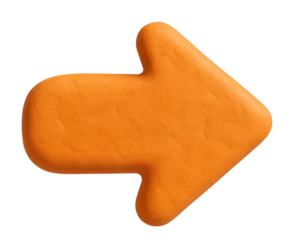 PNG Orange clay arrow illustration.