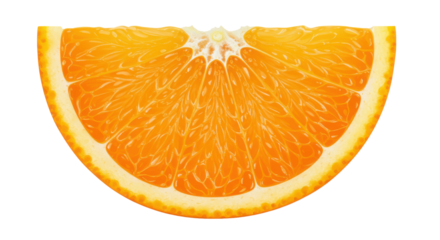 Sizzling citrus slice A juicy orange crescent on black