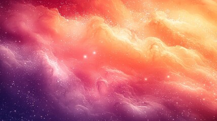 Fototapeta premium Vibrant cosmic nebula with swirling clouds of orange, pink, and purple hues, evoking a sense of wonder and exploration in the universe.