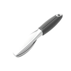 Obraz premium Close-up of a modern stainless steel vegetable peeler