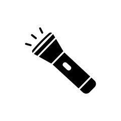 Monochrome Icon of a Flashlight with Cylindrical Shape