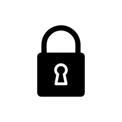 Simple Black Icon of a Smart Lock with a Keyhole Symbol