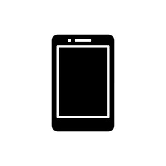 Simple Black Icon of a Smartphone with a Clear Outline and Minimal Details