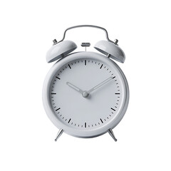 White alarm clock showing the time.