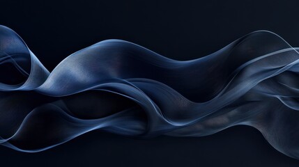 Obraz premium Fluid dark blue abstract waves