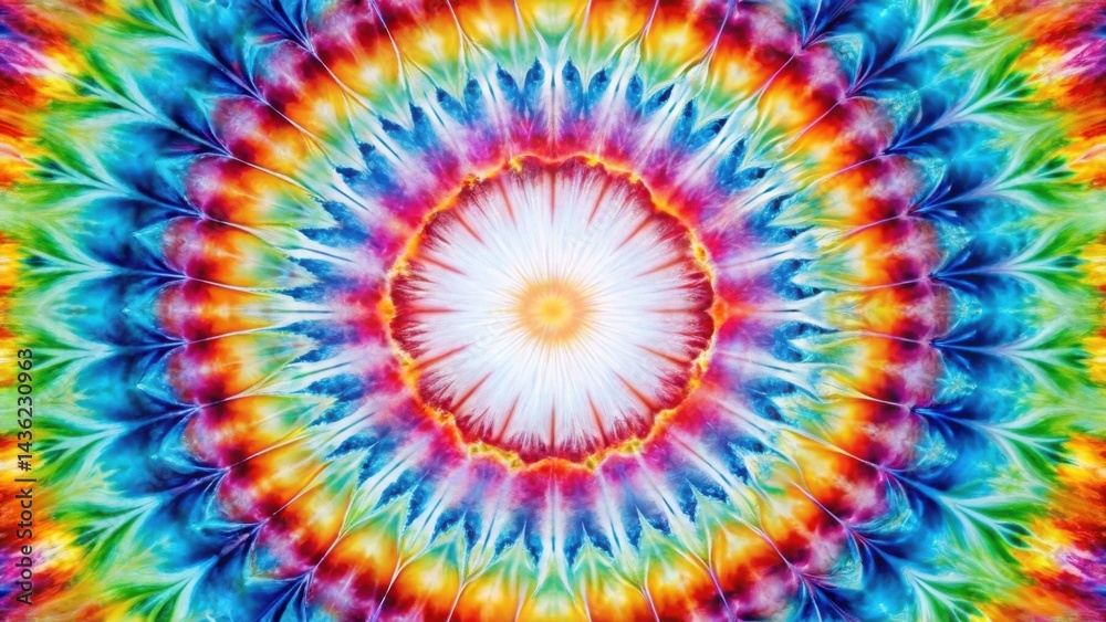 Poster vibrant kaleidoscope of hues a symmetrical mandala design featuring radiant colors and intricate pat