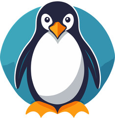 Minimalist Flat Art Penguin Logo