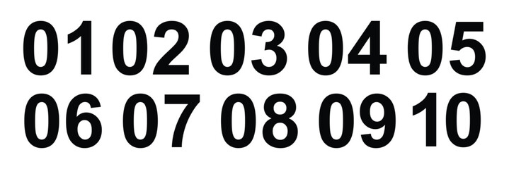 Number Bullet points, infographics markers. Bullet Points icon set. Simple numbers icon set of 1-10 numbers in black. Power point presentation marker. Vector illustration.