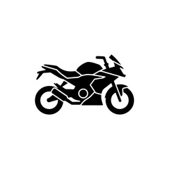 Obraz premium Sleek Black Side View of a Compact Sports Motorcycle with Clean Lines