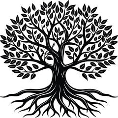 Obraz premium vector tree silhouette on white background