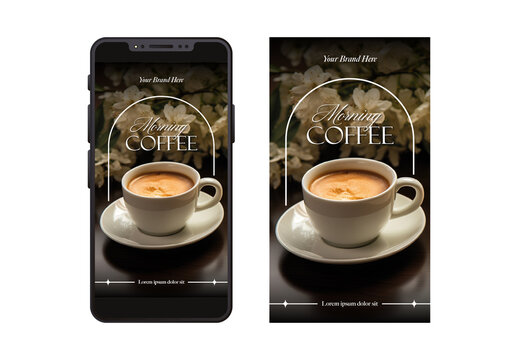 Brown And Black Morning Coffee Promotional Banner