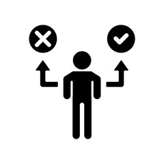 Icon a decision making, isolated against a clean background.