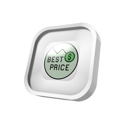 Best price icon glossy square button