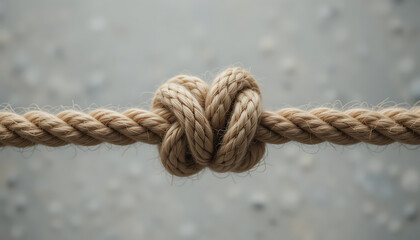 Rope with Knot Tied Securely on Textured Surface