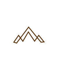 Minimal mountain logo design, Peak logo with line style design graphic vector