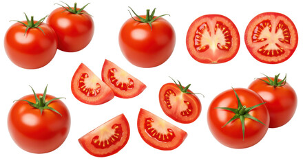 Tomato treasure sliced whole and a vibrant red gardens delight