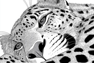 Majestic leopard gazing intently while resting peacefully in its natural habitat