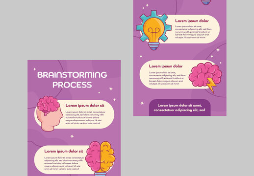 Purple Brainstorming Creative Business Process Infographic