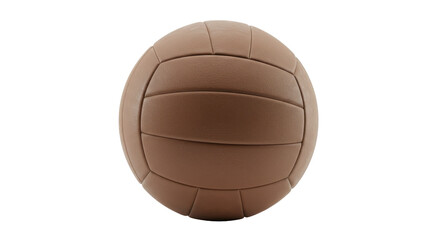 Vintage brown volleyball sphere against a stark black backdrop textured details