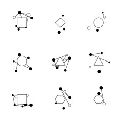 Futuristic technology-inspired icon set.

