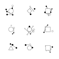Futuristic technology-inspired icon set.
