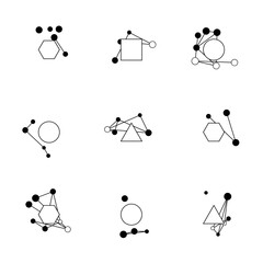 Futuristic technology-inspired icon set.
