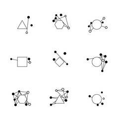 Futuristic technology-inspired icon set.

