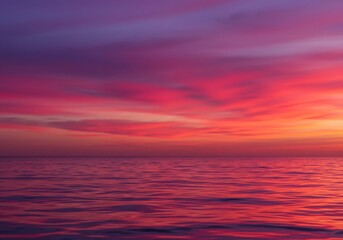 Obraz premium 燃える夕焼け空 海面染まる赤色風景