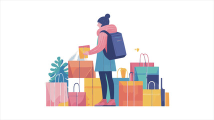 shopping bags and woman