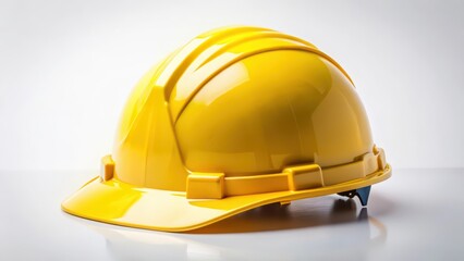 Fototapeta premium Yellow Hard Hat on White Background