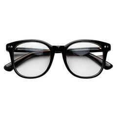 Black round eyeglasses on black background stylish eyewear fashion accessory