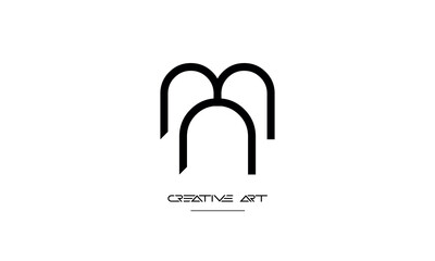 Obraz premium MN, NM, M, N abstract letters logo monogram