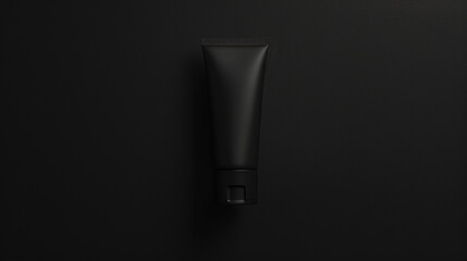 Black tube mockup on dark background Minimalist cosmetic product packaging design template for branding beauty skincare or healthcare Premium quality photo for advertising and marketing materials