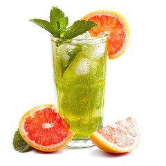Flying tropical fruits and berries isolated on white background ,Fruit in juice splash panorama,Halves of fresh vegetables and fruits isolated on white background